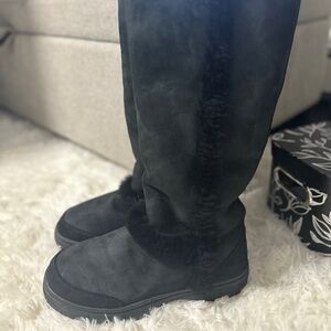 UGG Sunburst Black Tall Classic Sheepskin Boots Rated to -20°C